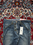 Vintage Zuelements Blue WashED Distressed Straight FIT JEANS - 34