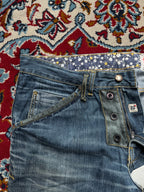 Vintage Zuelements Blue WashED Distressed Straight FIT JEANS - 34