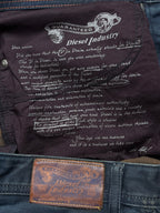 Diesel Industry Braddom Straight Slim FIT Distressed Dark WashED JEANS - 34