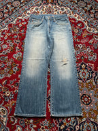 Vintage Abercrombie & Fitch Premium Denim Distressed Light WashED BOOTCUT JEANS - 32