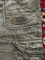 Vintage Dongganwangzi Multi Pocket Tactical Camo Grunge Cargo PANTS - 34