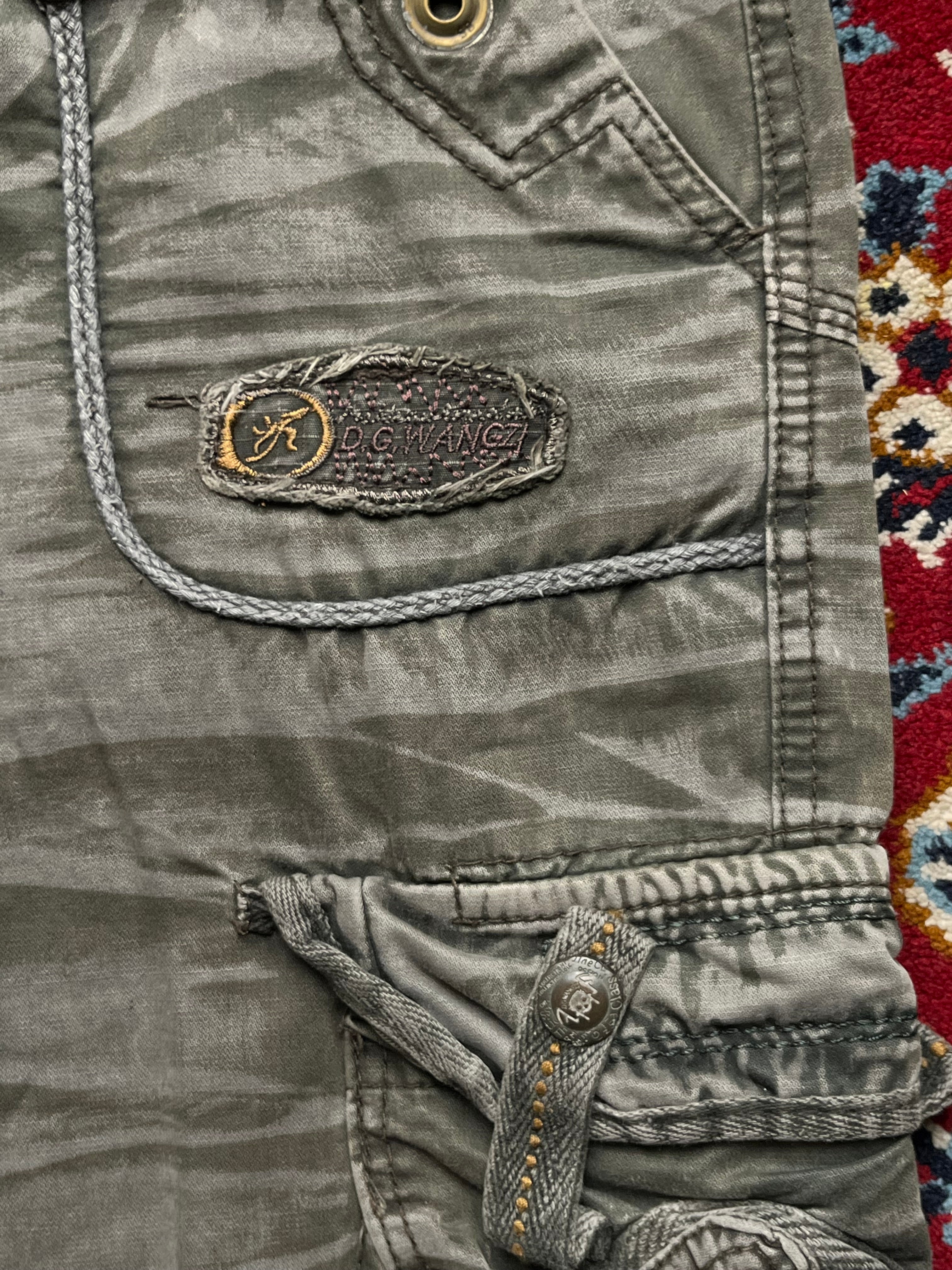 Vintage Dongganwangzi Multi Pocket Tactical Camo Grunge Cargo PANTS - 34
