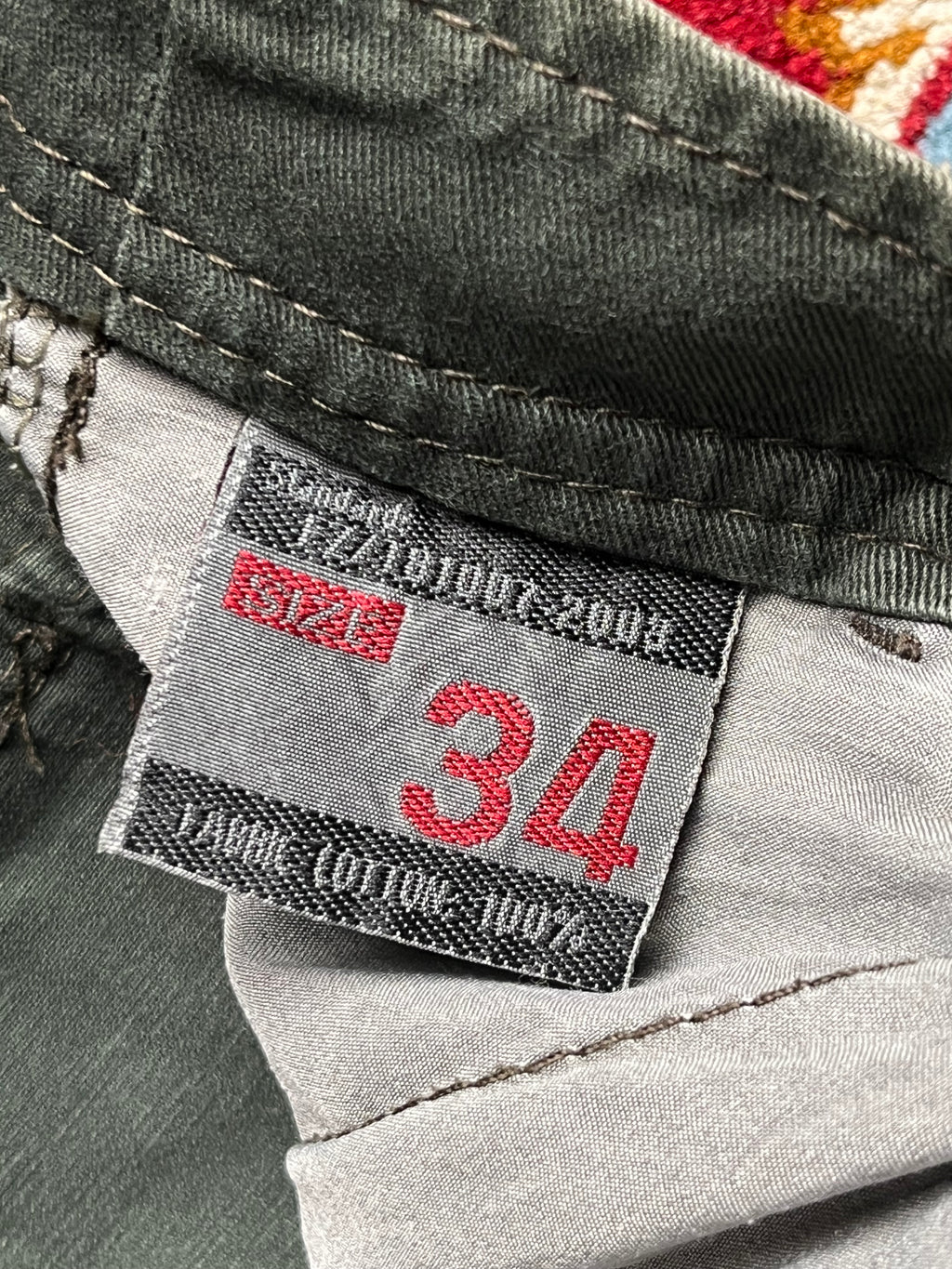 Vintage Dongganwangzi Multi Pocket Tactical Camo Grunge Cargo PANTS - 34
