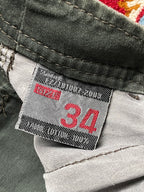 Vintage Dongganwangzi Multi Pocket Tactical Camo Grunge Cargo PANTS - 34