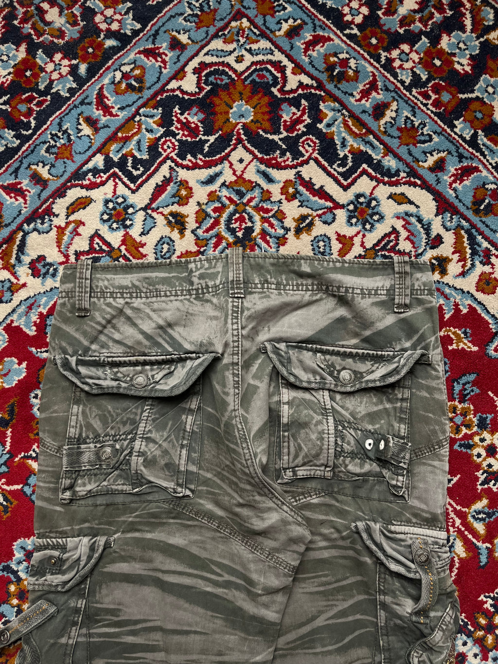 Vintage Dongganwangzi Multi Pocket Tactical Camo Grunge Cargo PANTS - 34