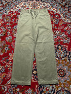 Vintage Lee RMR Olive Green Cotton Straight FIT Casual PANTS - 32