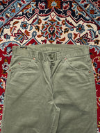 Vintage Lee RMR Olive Green Cotton Straight FIT Casual PANTS - 32