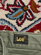 Vintage Lee RMR Olive Green Cotton Straight FIT Casual PANTS - 32