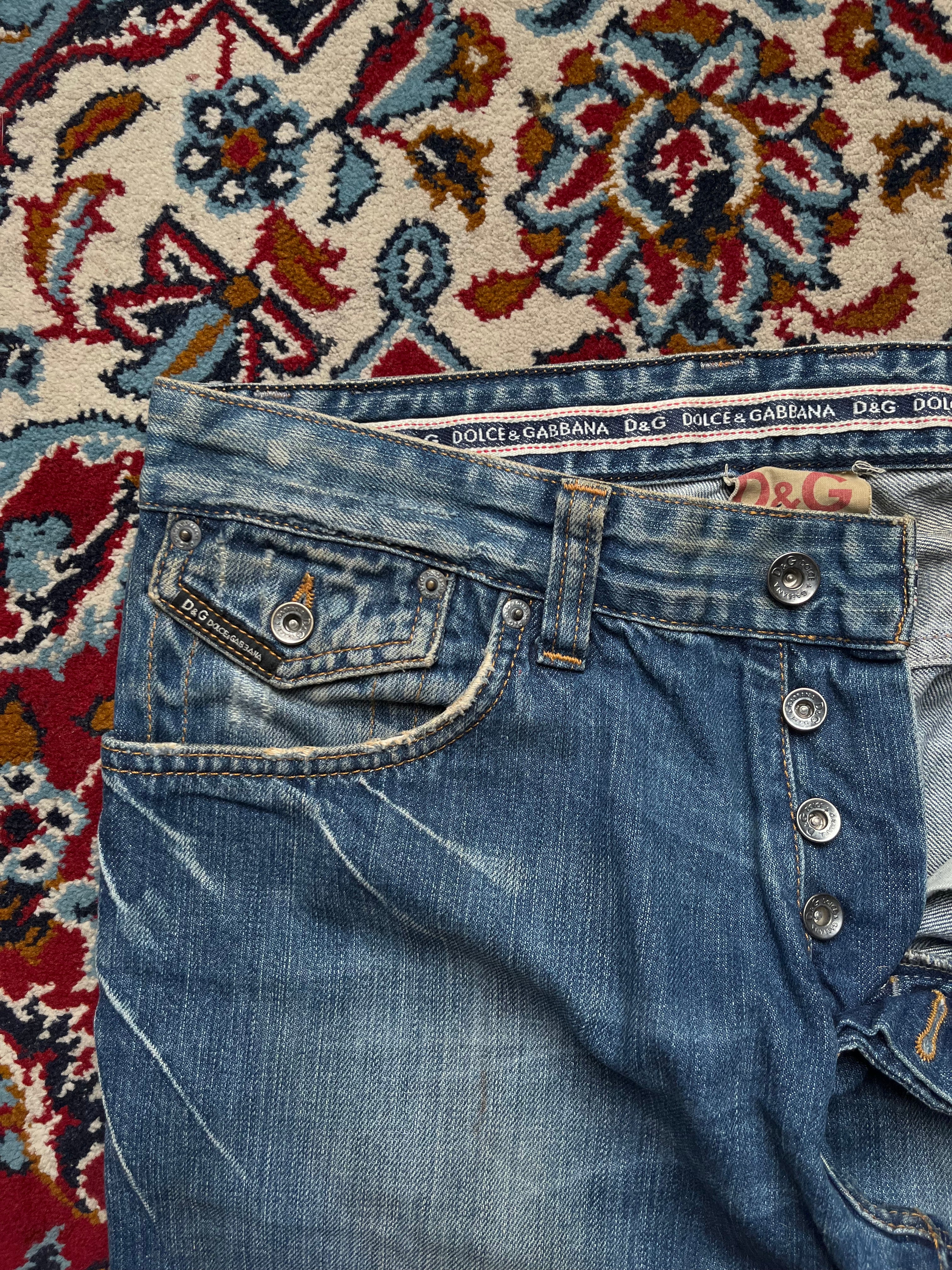 Vintage Dolce & Gabbana Straight FIT Distressed JEANS - 32