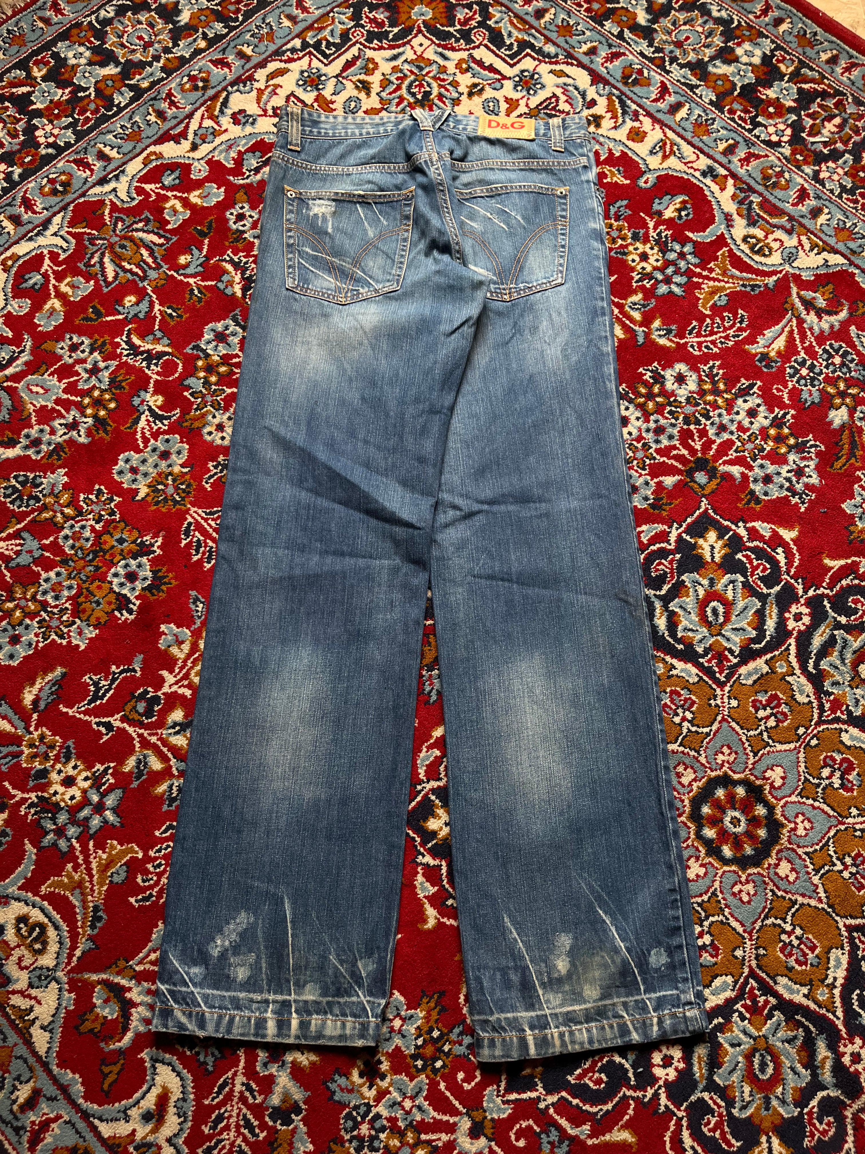Vintage Dolce & Gabbana Straight FIT Distressed JEANS - 32