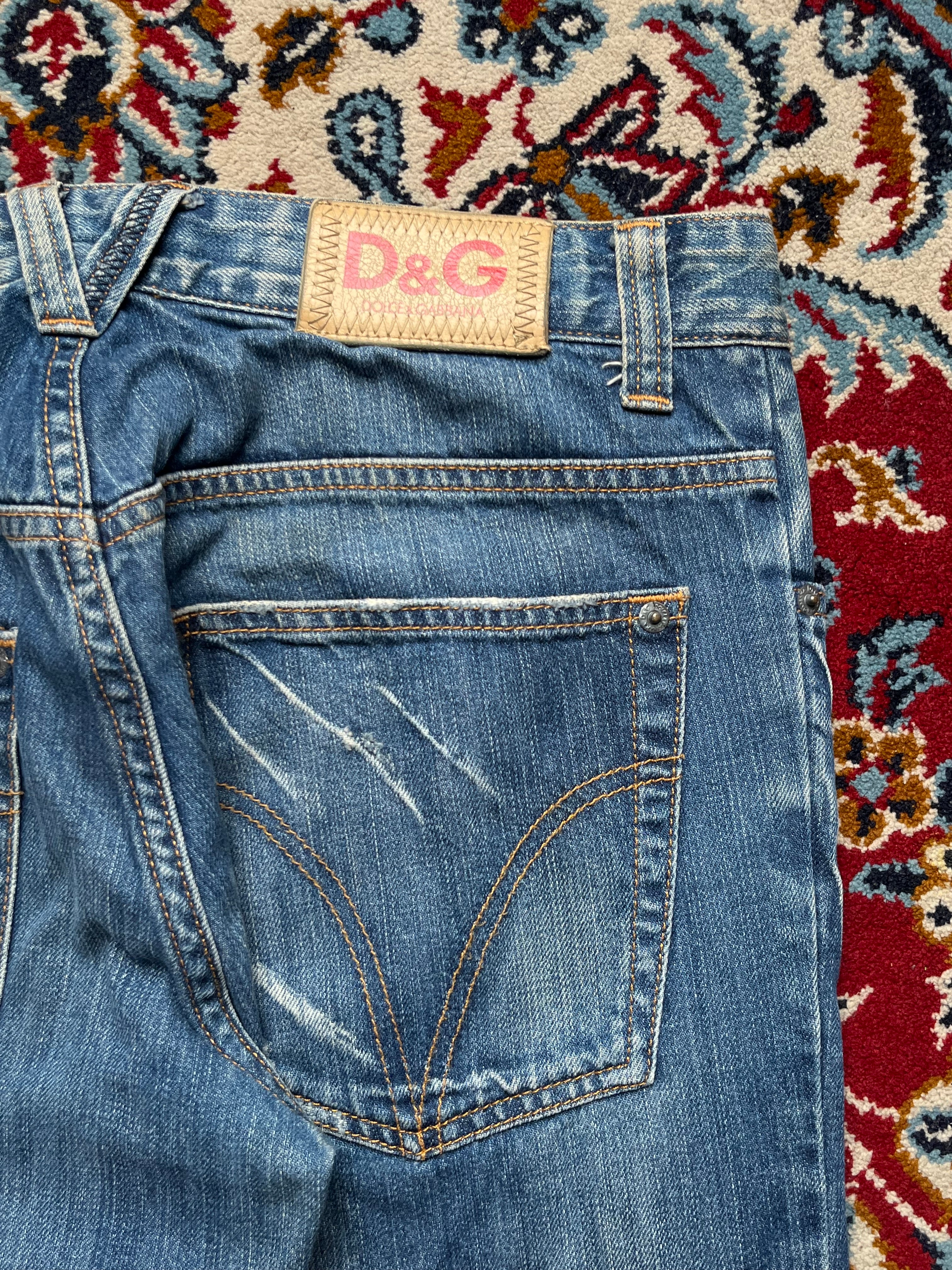 Vintage Dolce & Gabbana Straight FIT Distressed JEANS - 32