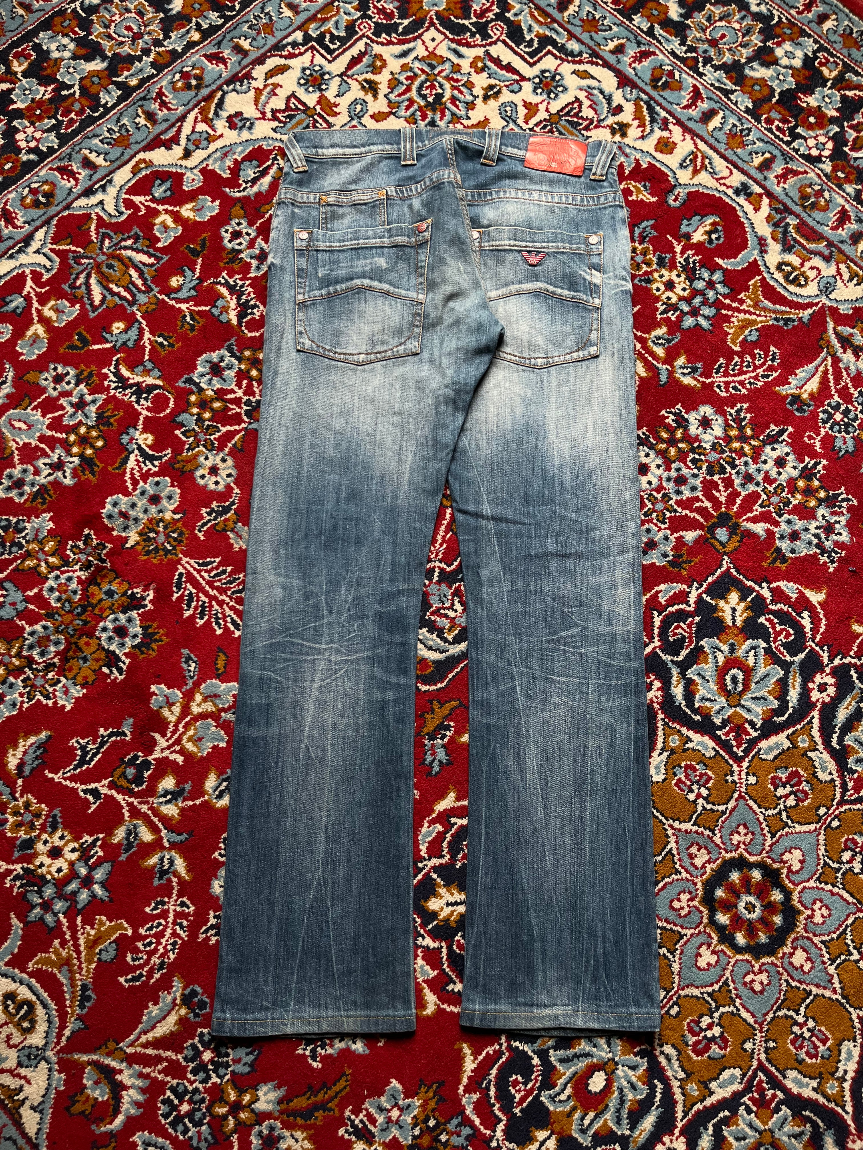 Armani Jeans Comfort Fabric Blue Straight BOOTCUT JEANS - 32