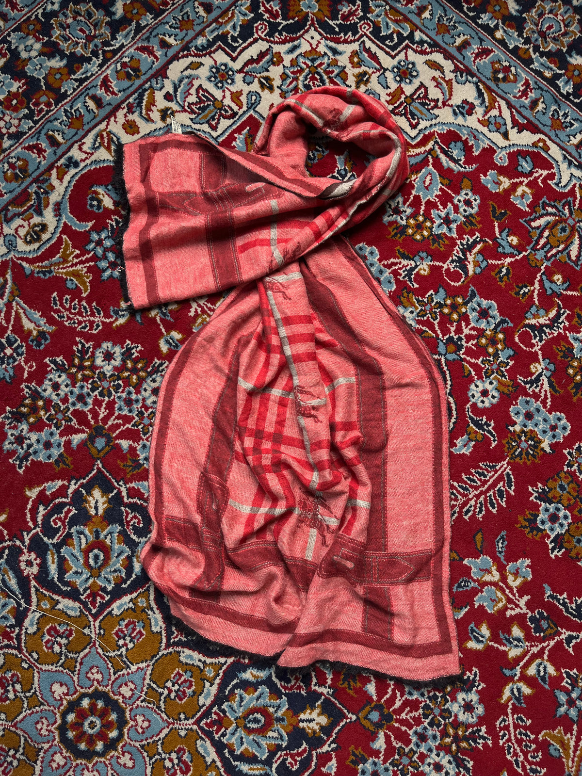 BURBERRY Vintage Nova Check Horseferry Belt Print Scarf