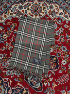 BURBERRYS Vintage Nova Check Wool Fringe Muffler
