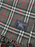 BURBERRYS Vintage Nova Check Wool Fringe Muffler