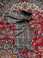 BURBERRYS Vintage Nova Check Wool Fringe Muffler