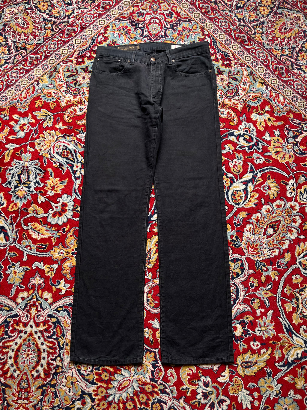 Marlboro Classics Yellowstone Black Cotton Flax Straight FIT JEANS  - 32