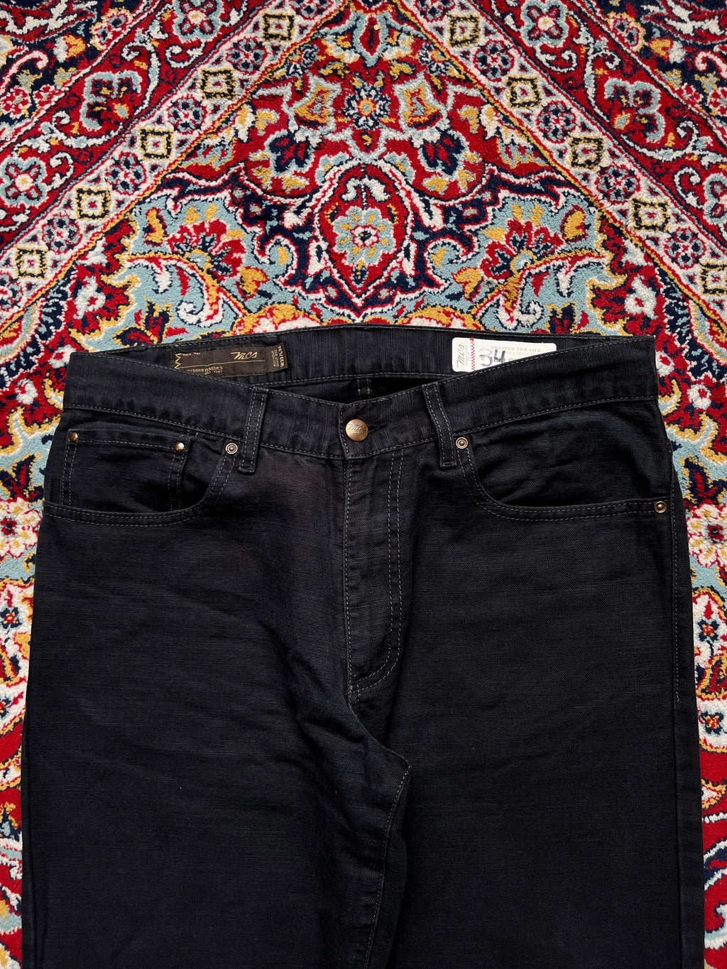 Marlboro Classics Yellowstone Black Cotton Flax Straight FIT JEANS  - 32