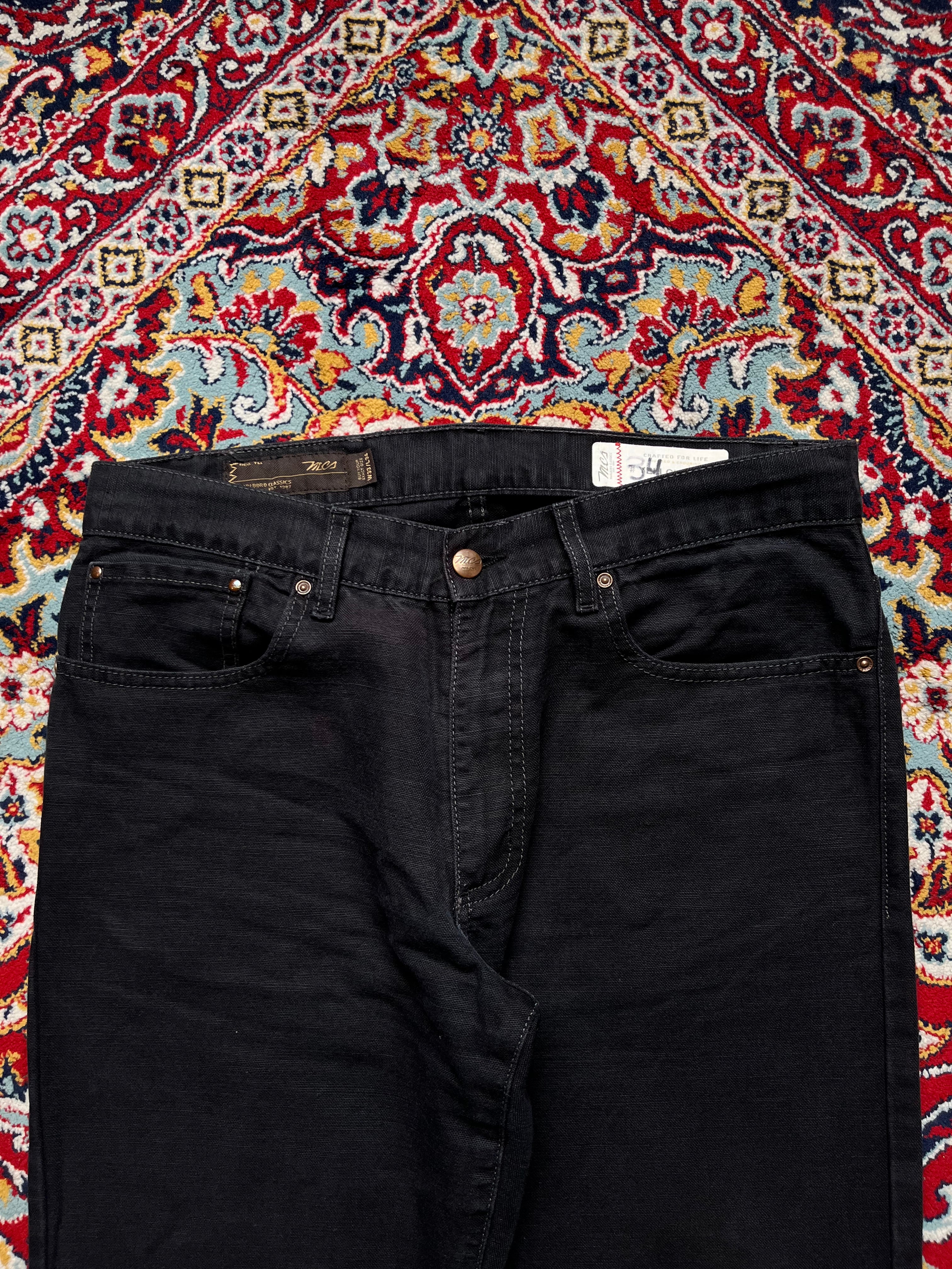Marlboro Classics Yellowstone Black Cotton Flax Straight FIT JEANS  - 32
