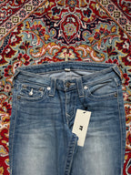 True Religion World Tour Slim Straight Blue Washed JEANS - 28