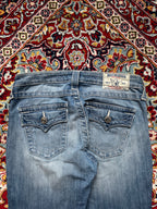 True Religion World Tour Slim Straight Blue Washed JEANS - 28