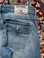 True Religion World Tour Slim Straight Blue Washed JEANS - 28