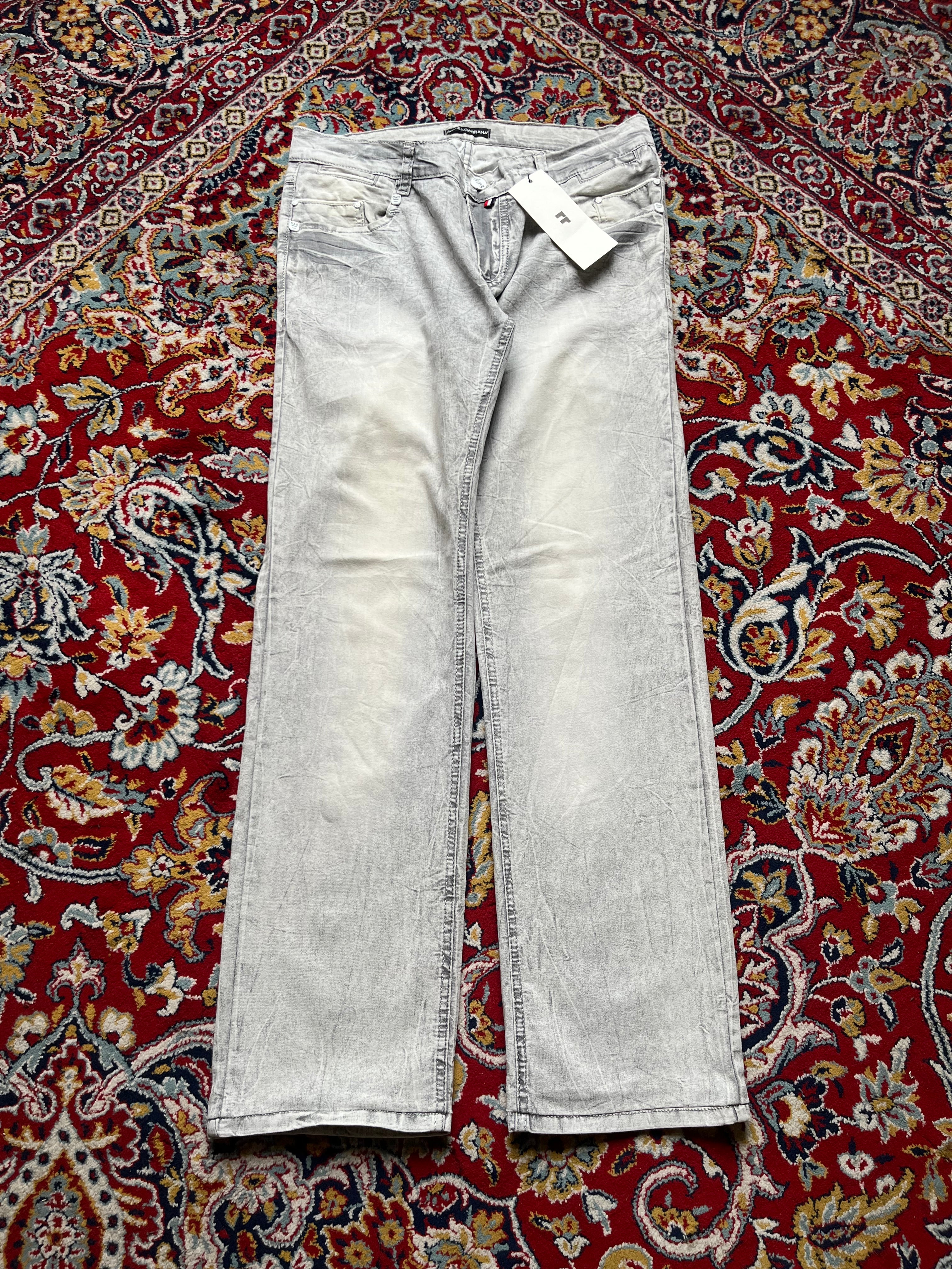 Vintage Dolce & Gabbana Gray Acid Wash Faded Straight FIT JEANS - 34