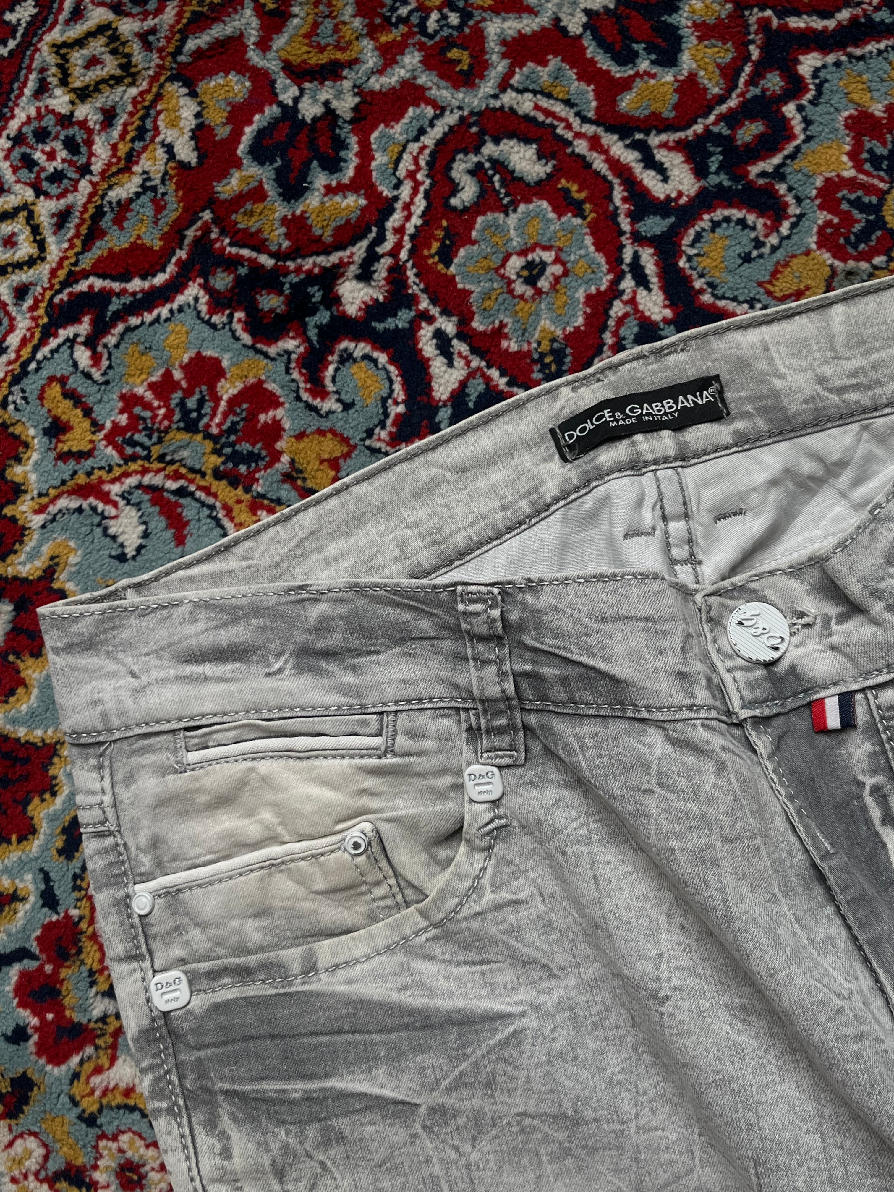 Vintage Dolce & Gabbana Gray Acid Wash Faded Straight FIT JEANS - 34