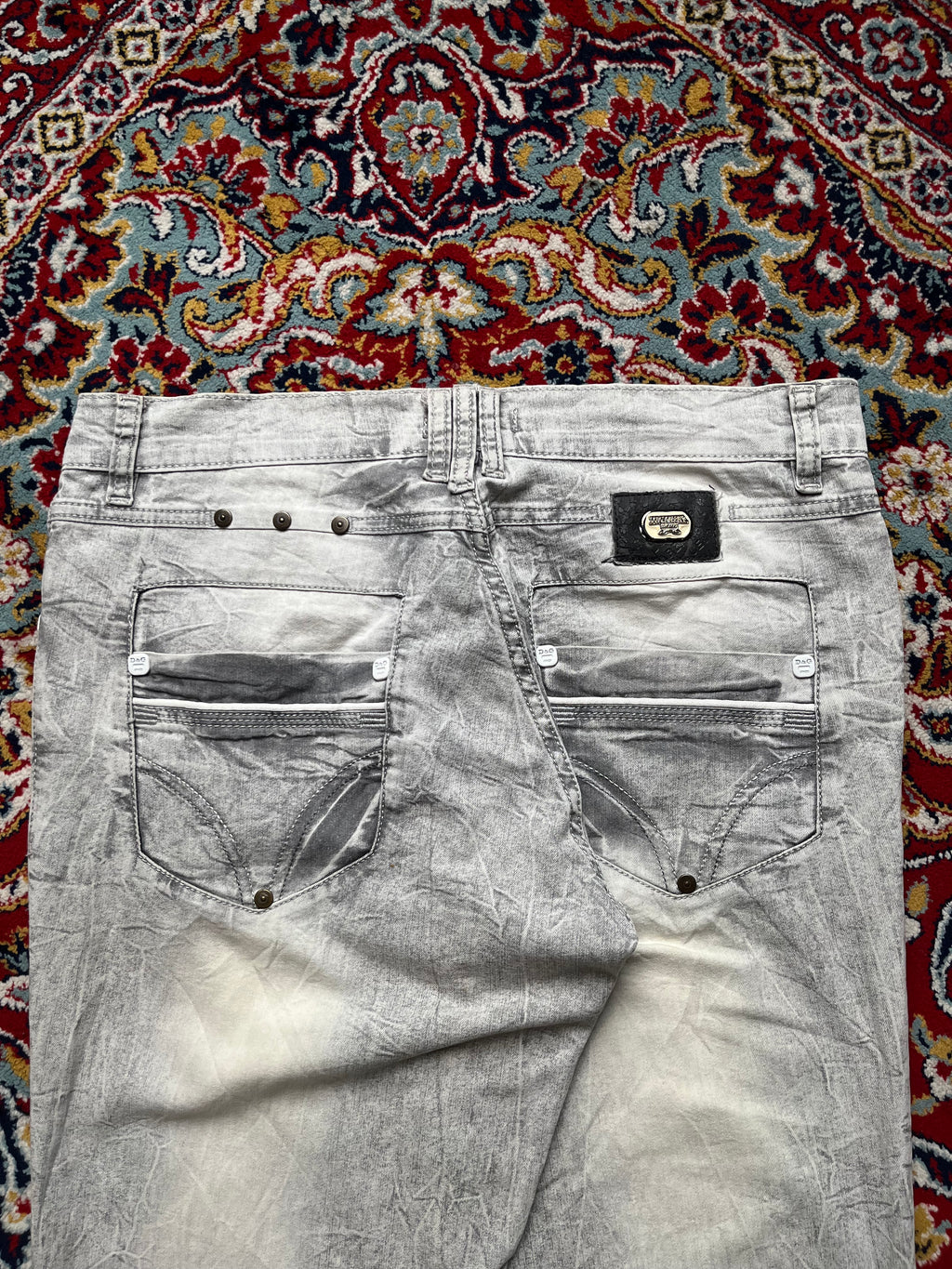 Vintage Dolce & Gabbana Gray Acid Wash Faded Straight FIT JEANS - 34