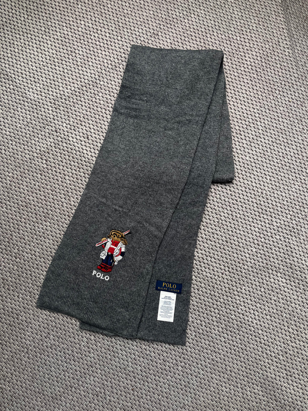 Polo Ralph Lauren Ski Bear Embroidered Knit Muffler