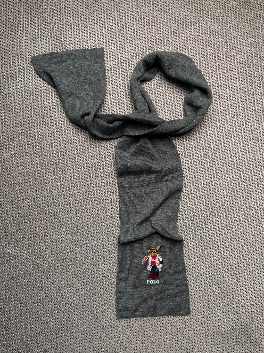 Polo Ralph Lauren Ski Bear Embroidered Knit Muffler