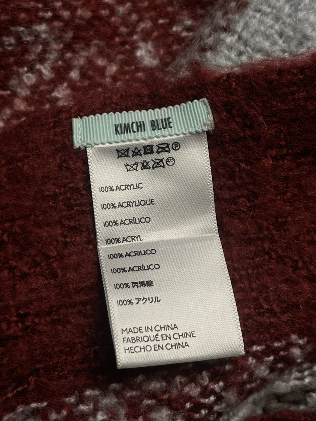 Kimchi Blue Urban Outfitters Buffalo Check Plaid Knit Scarf