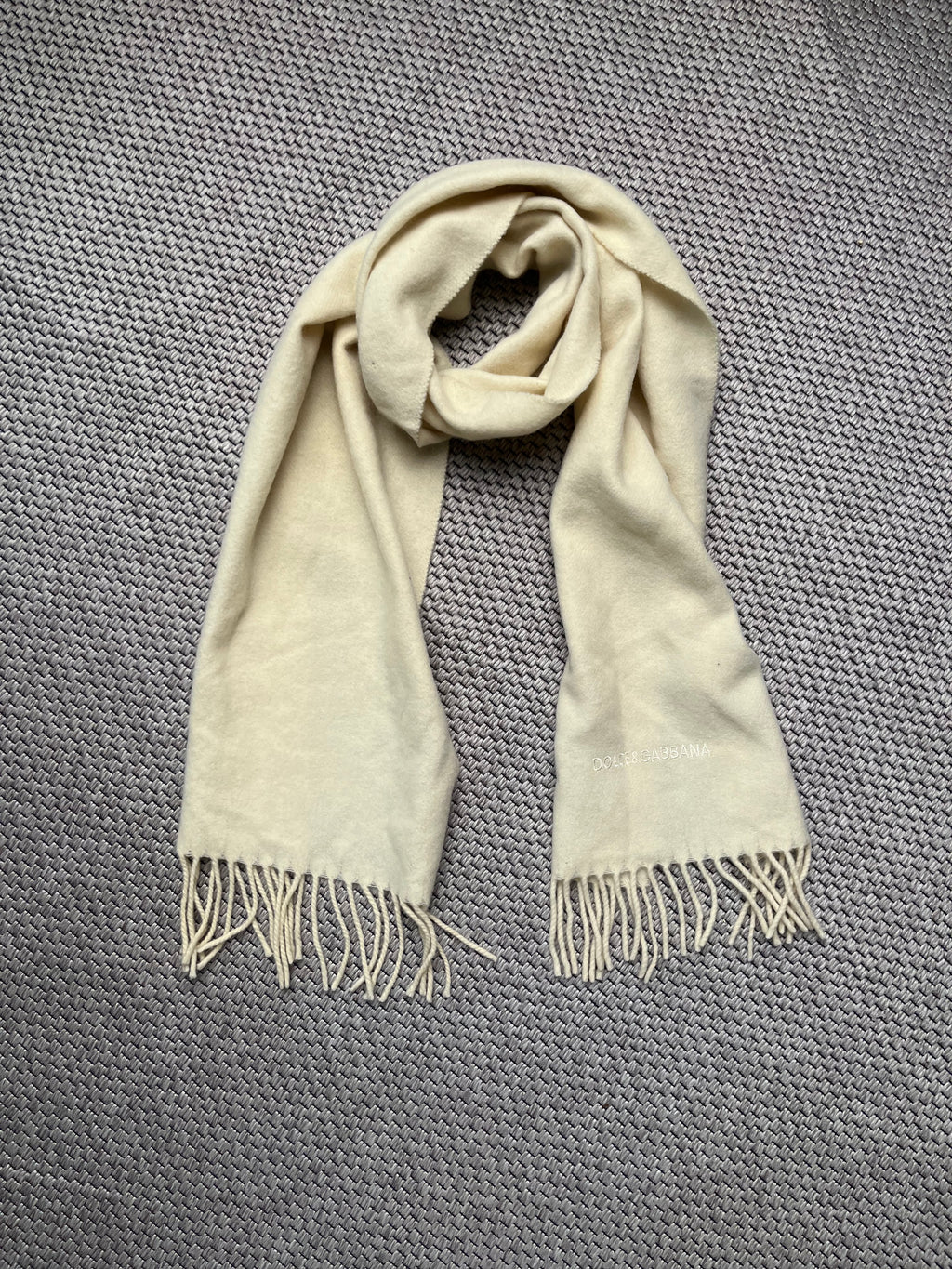 Dolce & Gabbana Cravatte Wool Embroidered Scarf