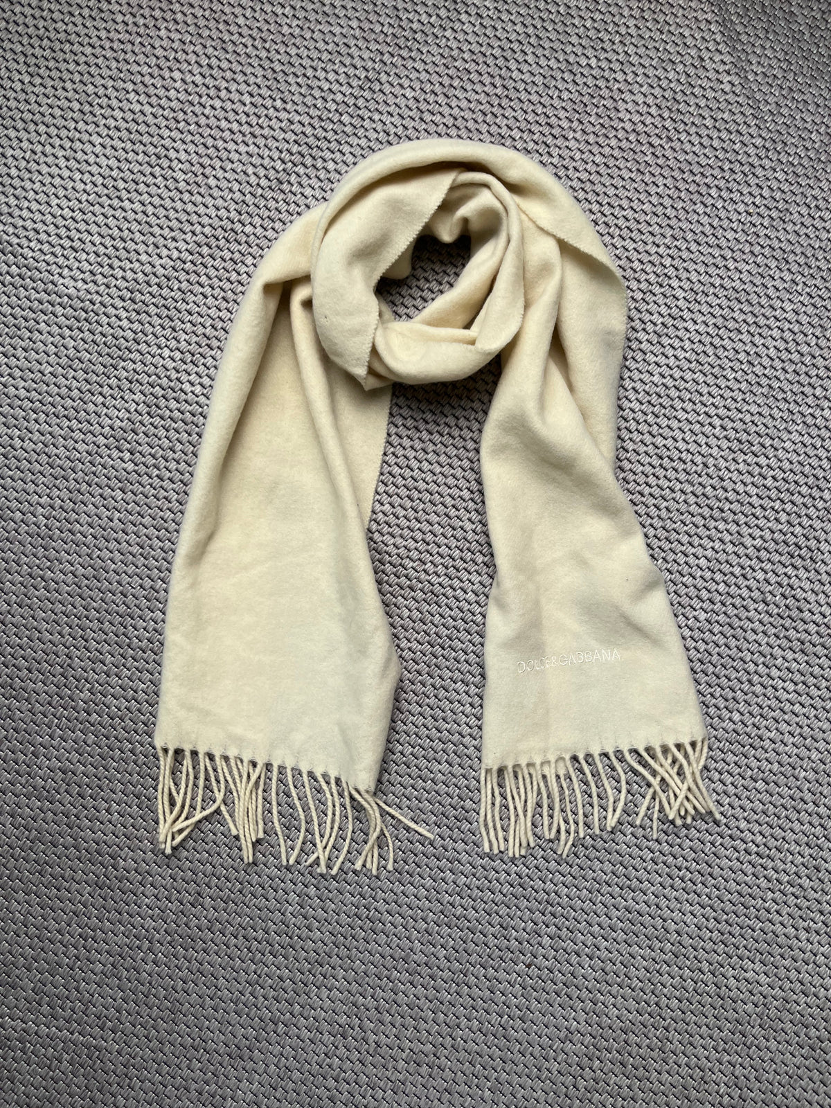 Dolce & Gabbana Cravatte Wool Embroidered Scarf