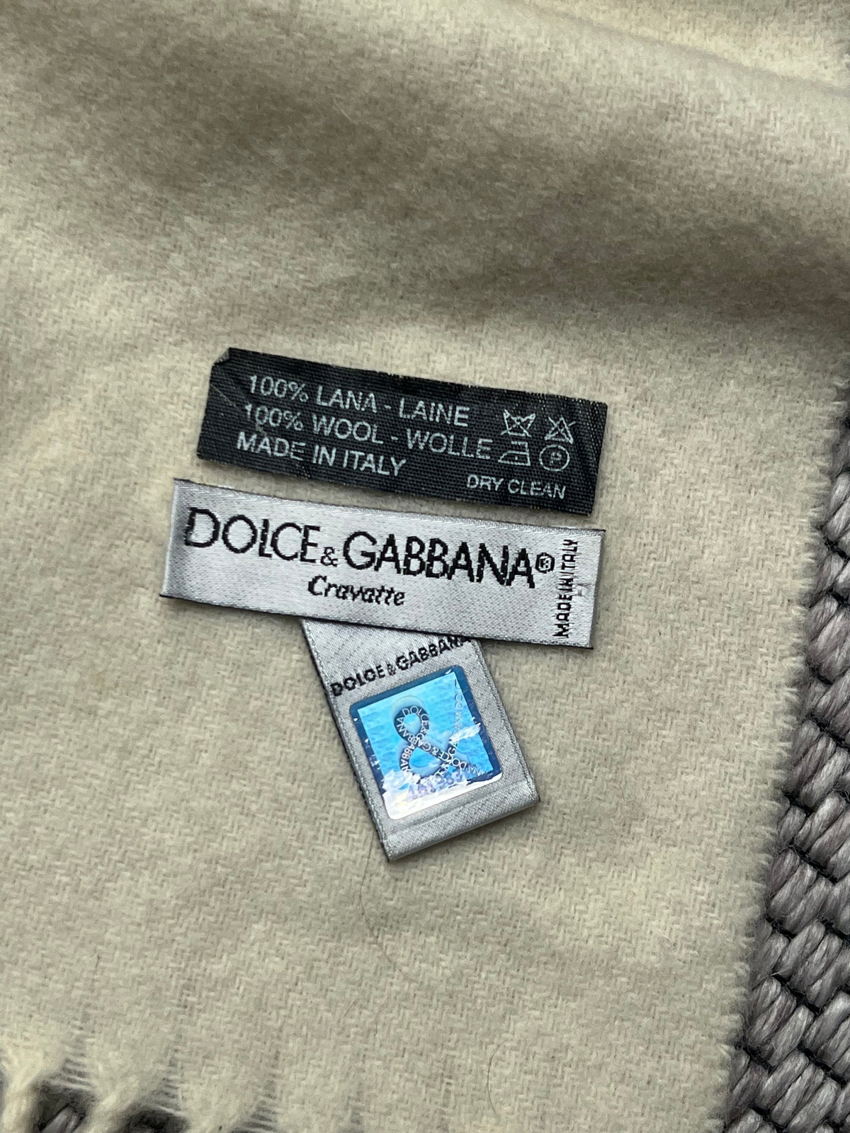 Dolce & Gabbana Cravatte Wool Embroidered Scarf