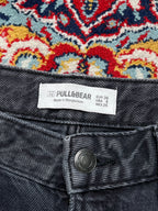 Pull & Bear Wide FIT Baggy High Waisted Faded Black JEANS - 30