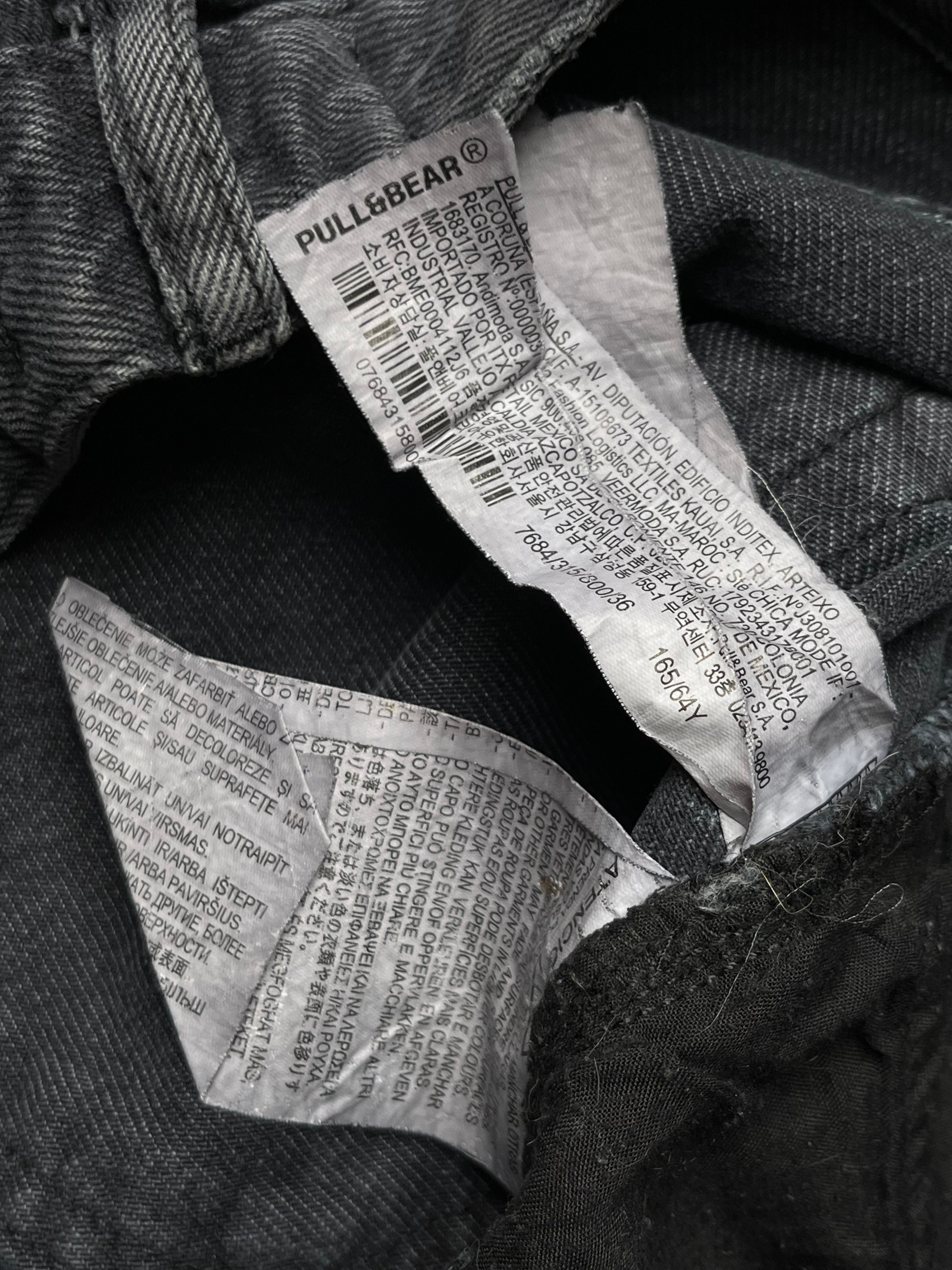 Pull & Bear Wide FIT Baggy High Waisted Faded Black JEANS - 30
