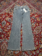 Fashion Nova Textured Basketweave Pattern FlareD JEANS - 30