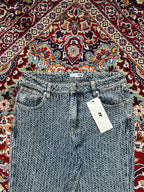 Fashion Nova Textured Basketweave Pattern FlareD JEANS - 30