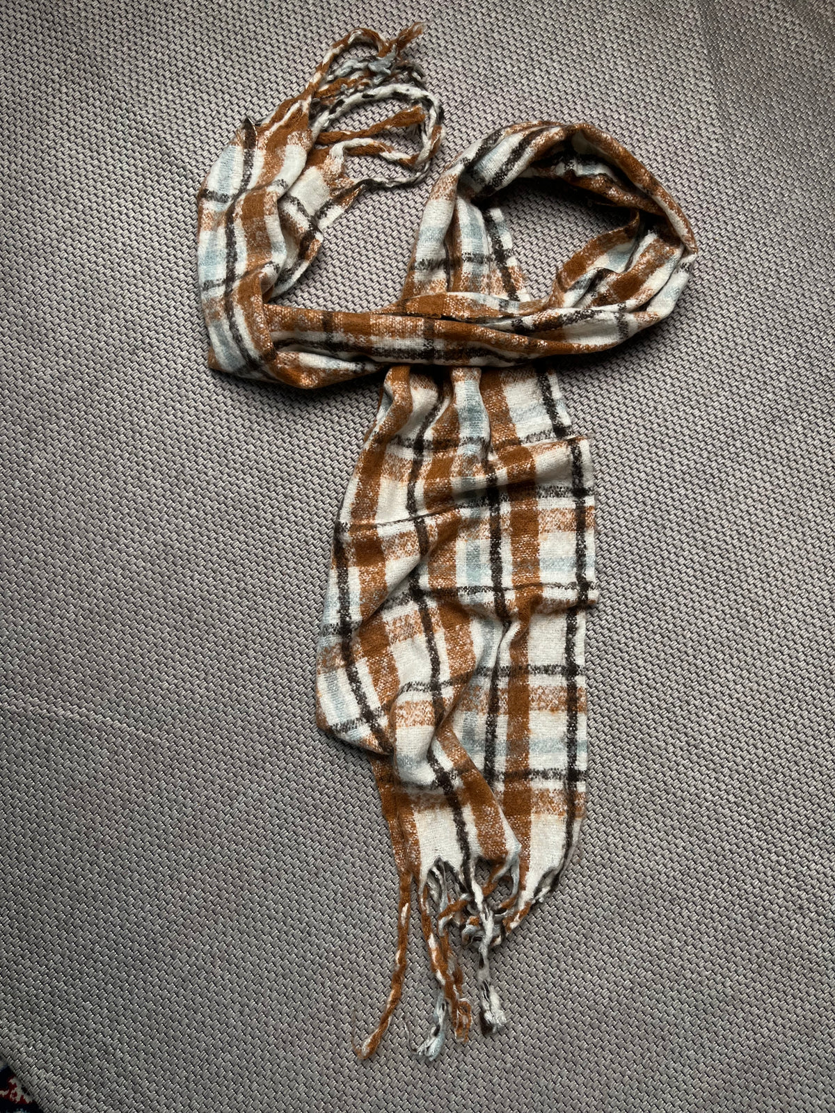 A New Day Plaid Boucle Knit Scarf