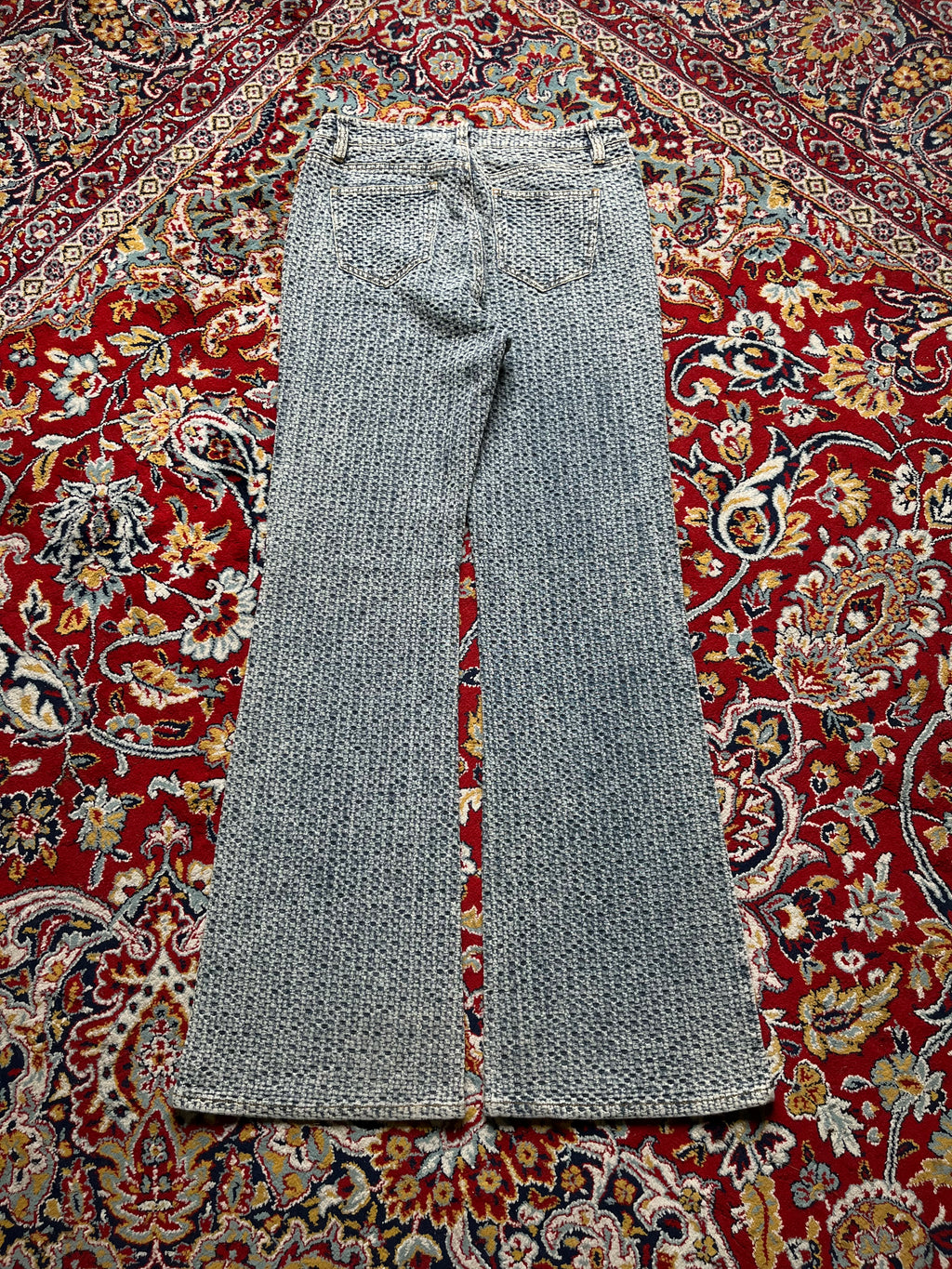 Fashion Nova Textured Basketweave Pattern FlareD JEANS - 30
