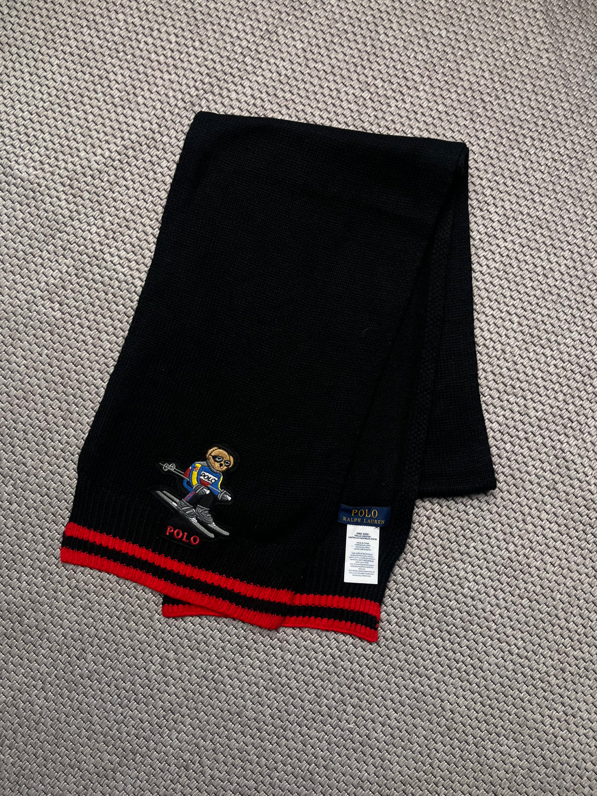 Polo Ralph Lauren Downhill Skier Bear Knit Muffler