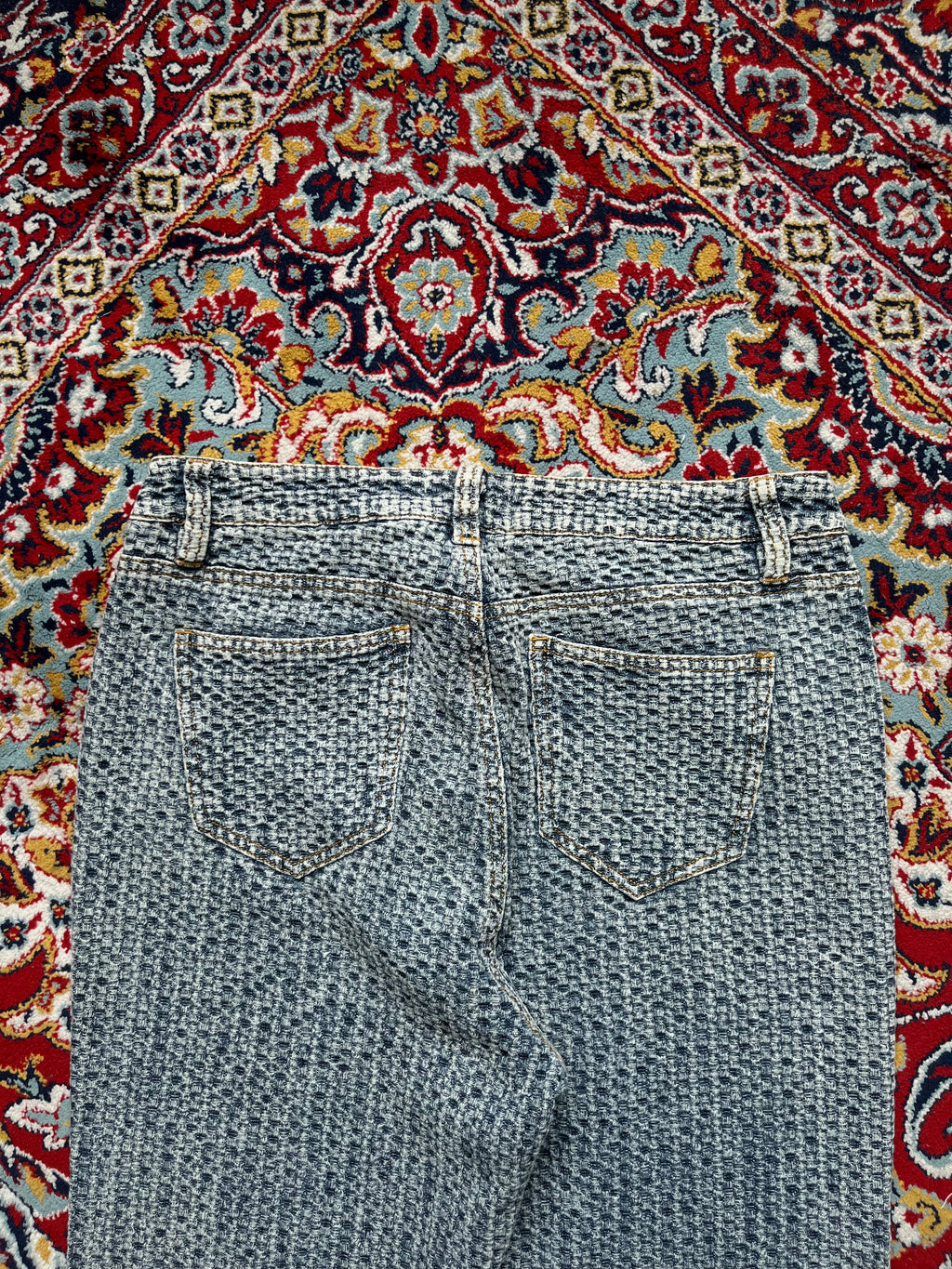 Fashion Nova Textured Basketweave Pattern FlareD JEANS - 30