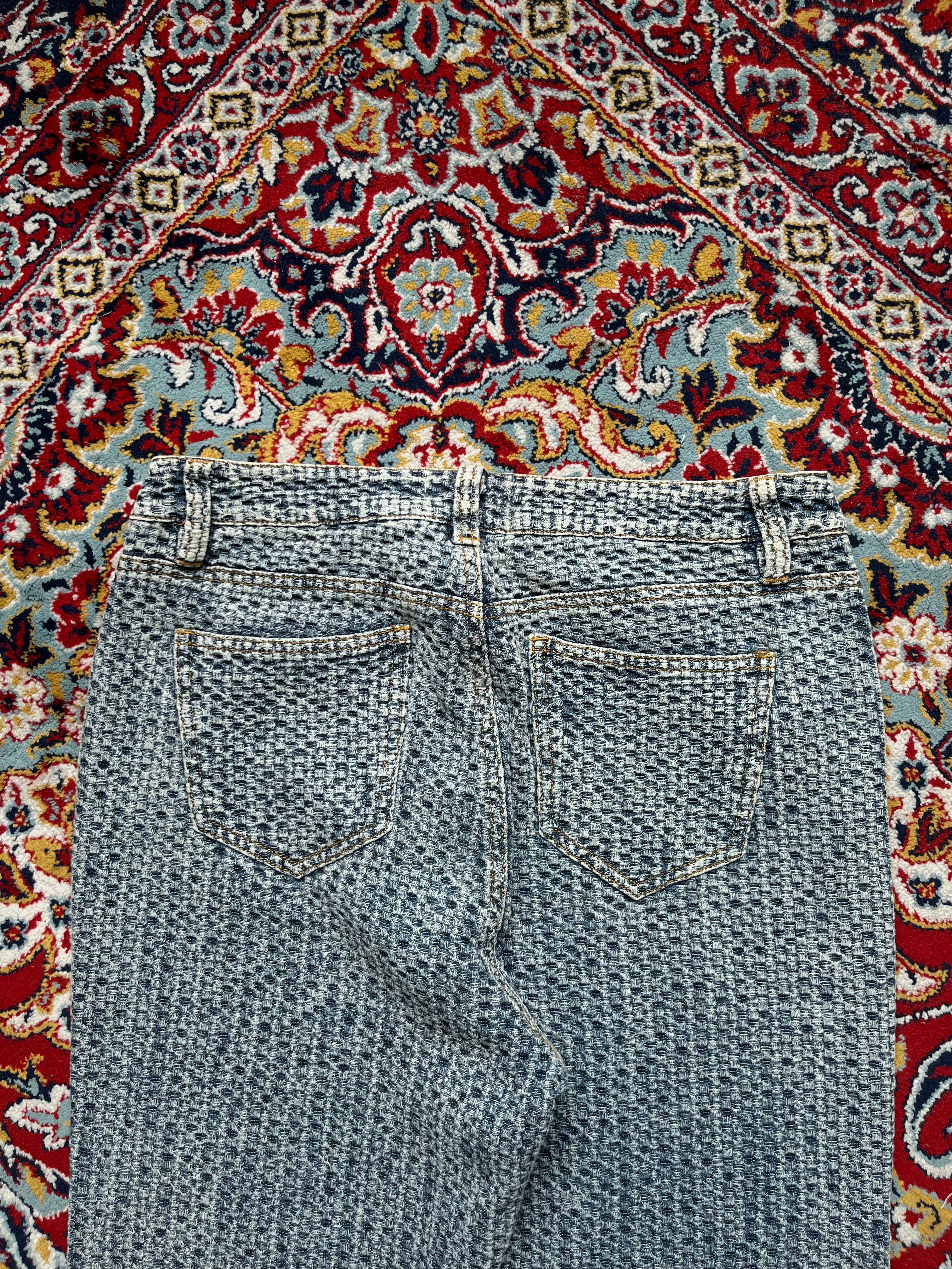 Fashion Nova Textured Basketweave Pattern FlareD JEANS - 30