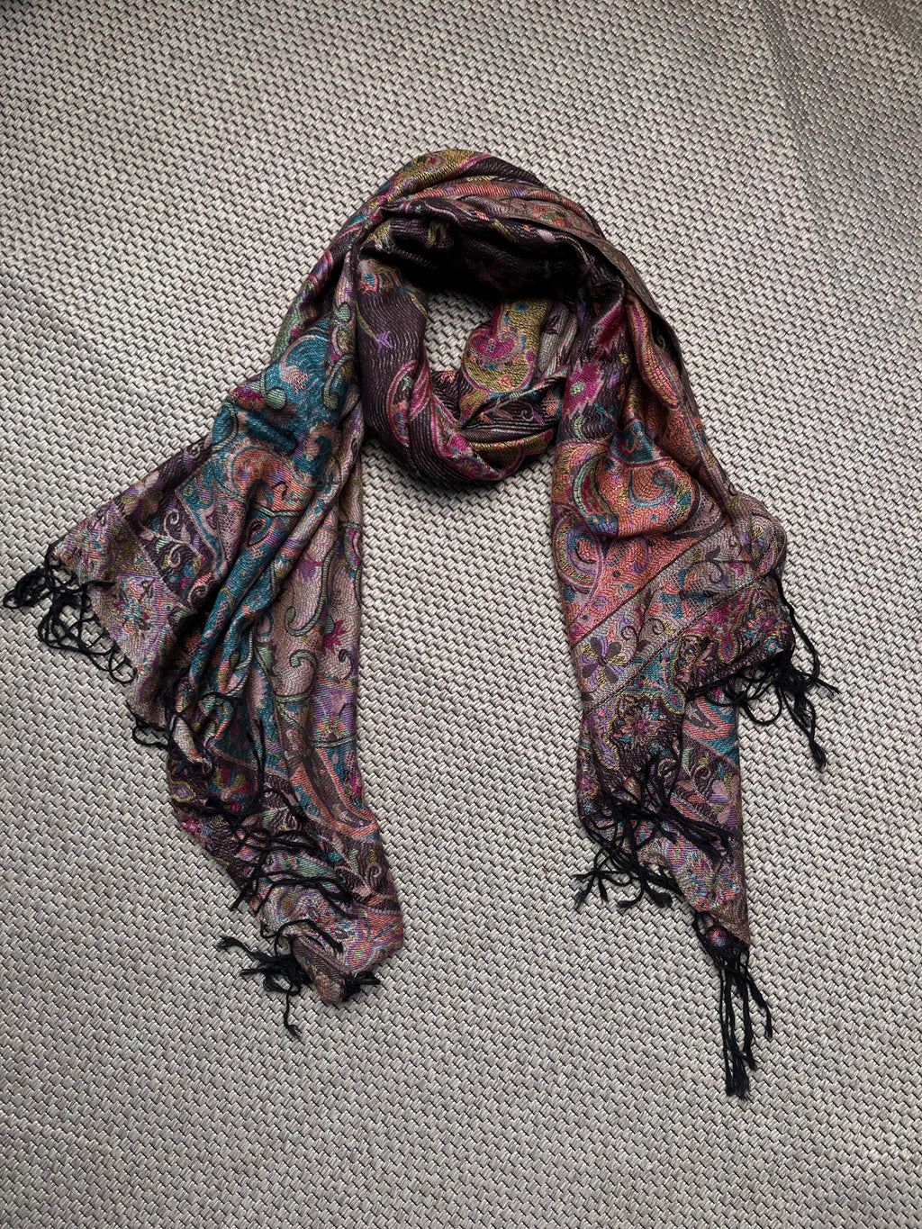 Vintage Bohemian Paisley Jacquard Floral Pashmina Shawl