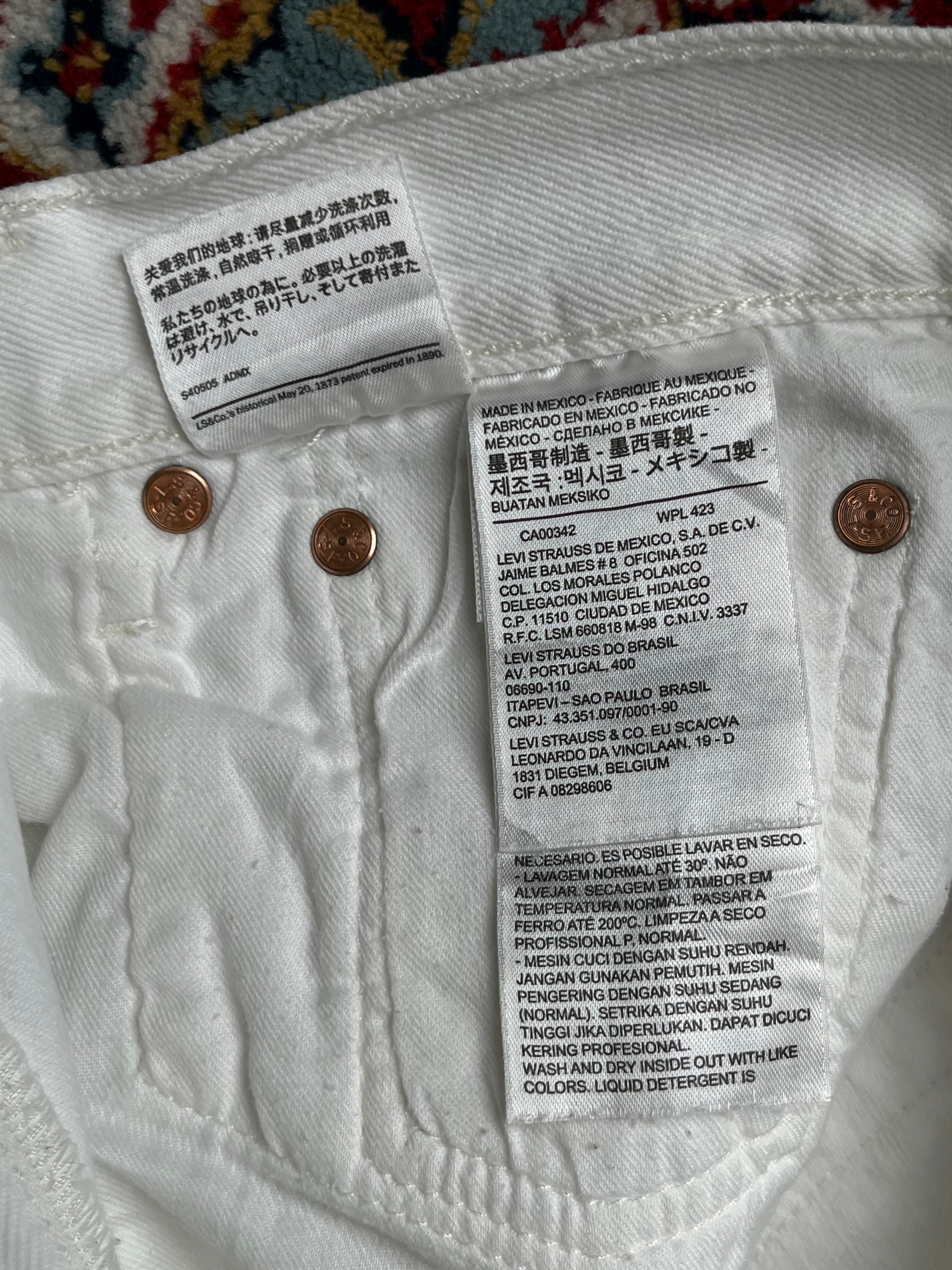 Levi's 501 Straight FIT White Classic JEANS - 30