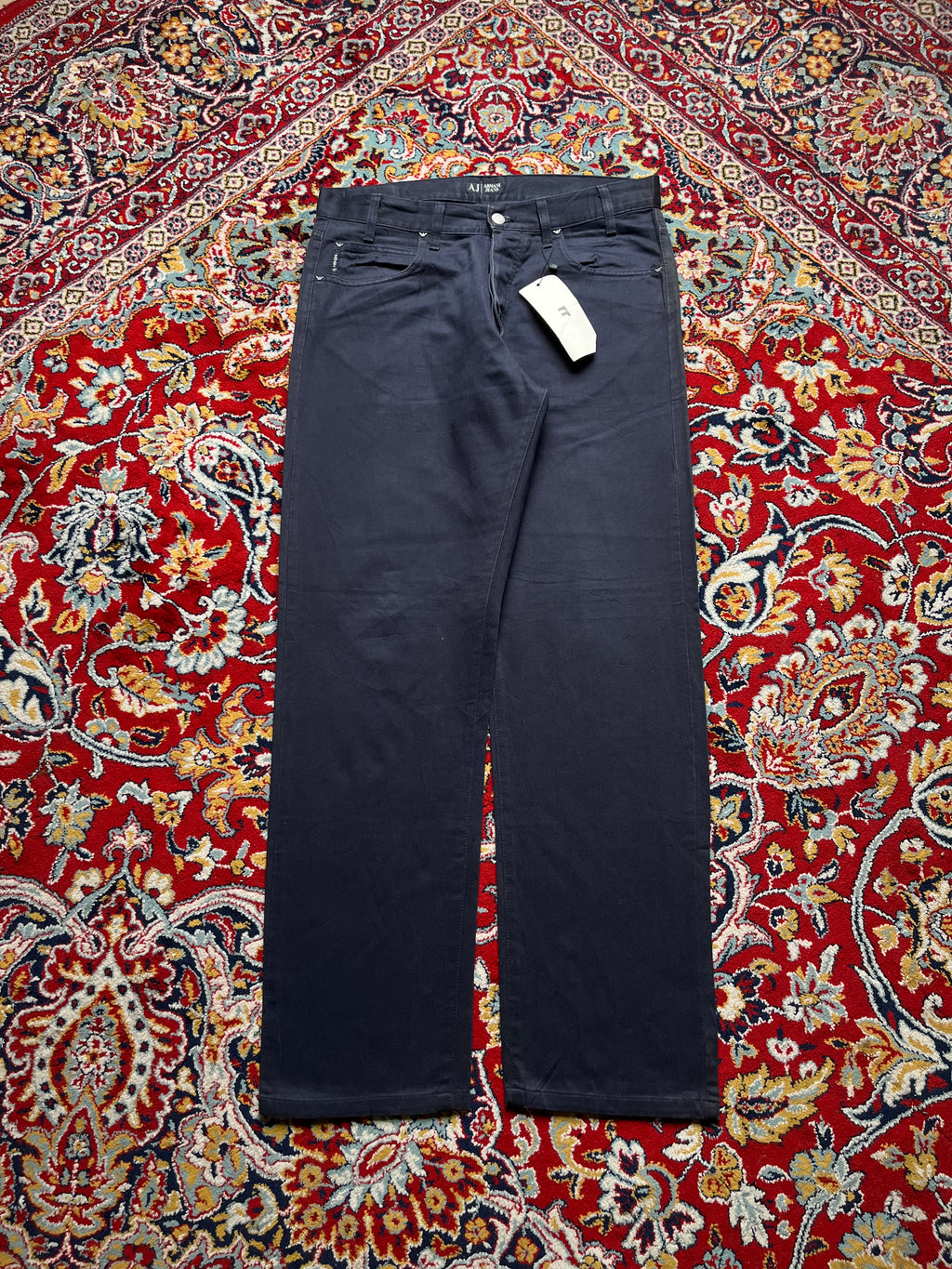 AJ Armani Jeans Men's Navy Blue Straight FIT Cotton Pants - 34