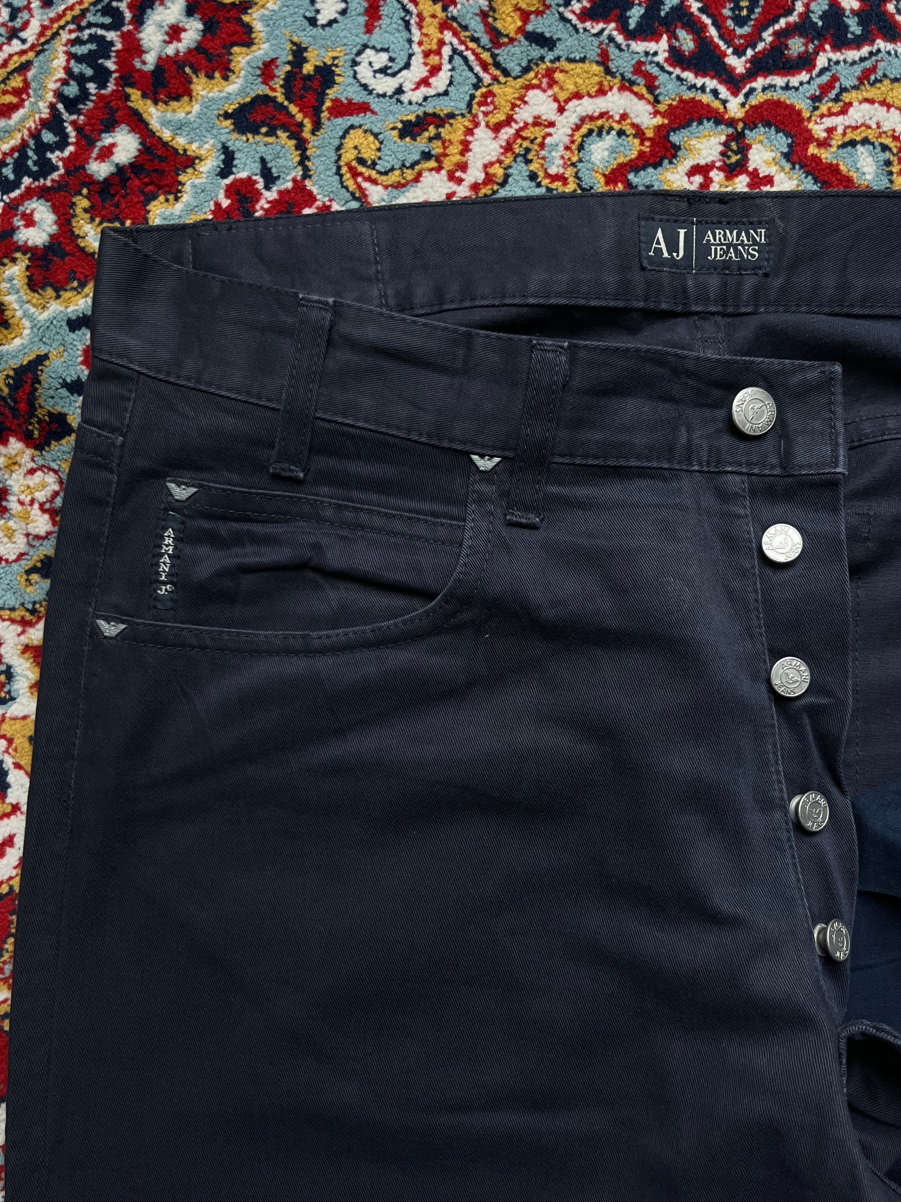 AJ Armani Jeans Men's Navy Blue Straight FIT Cotton Pants - 34