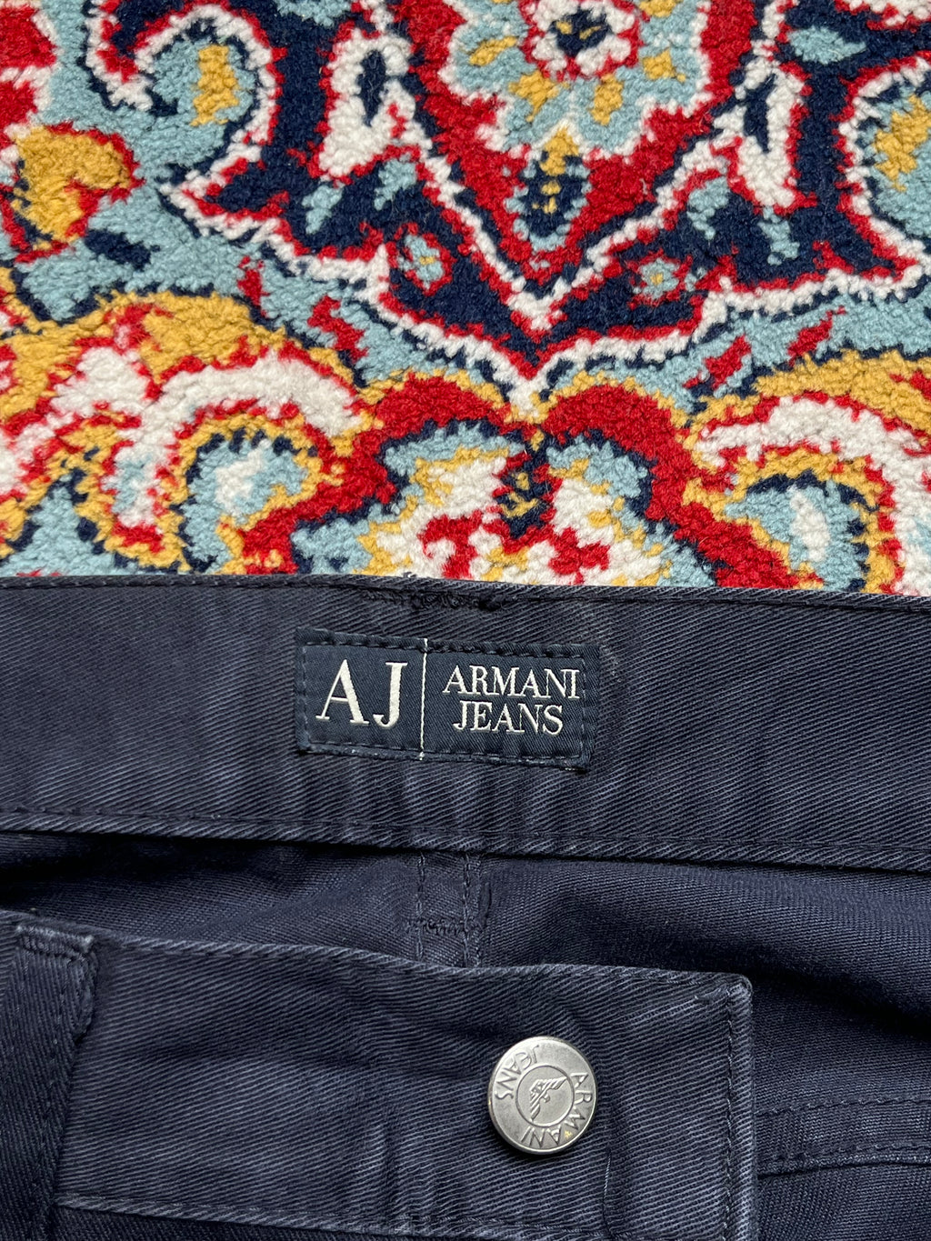 AJ Armani Jeans Men's Navy Blue Straight FIT Cotton Pants - 34