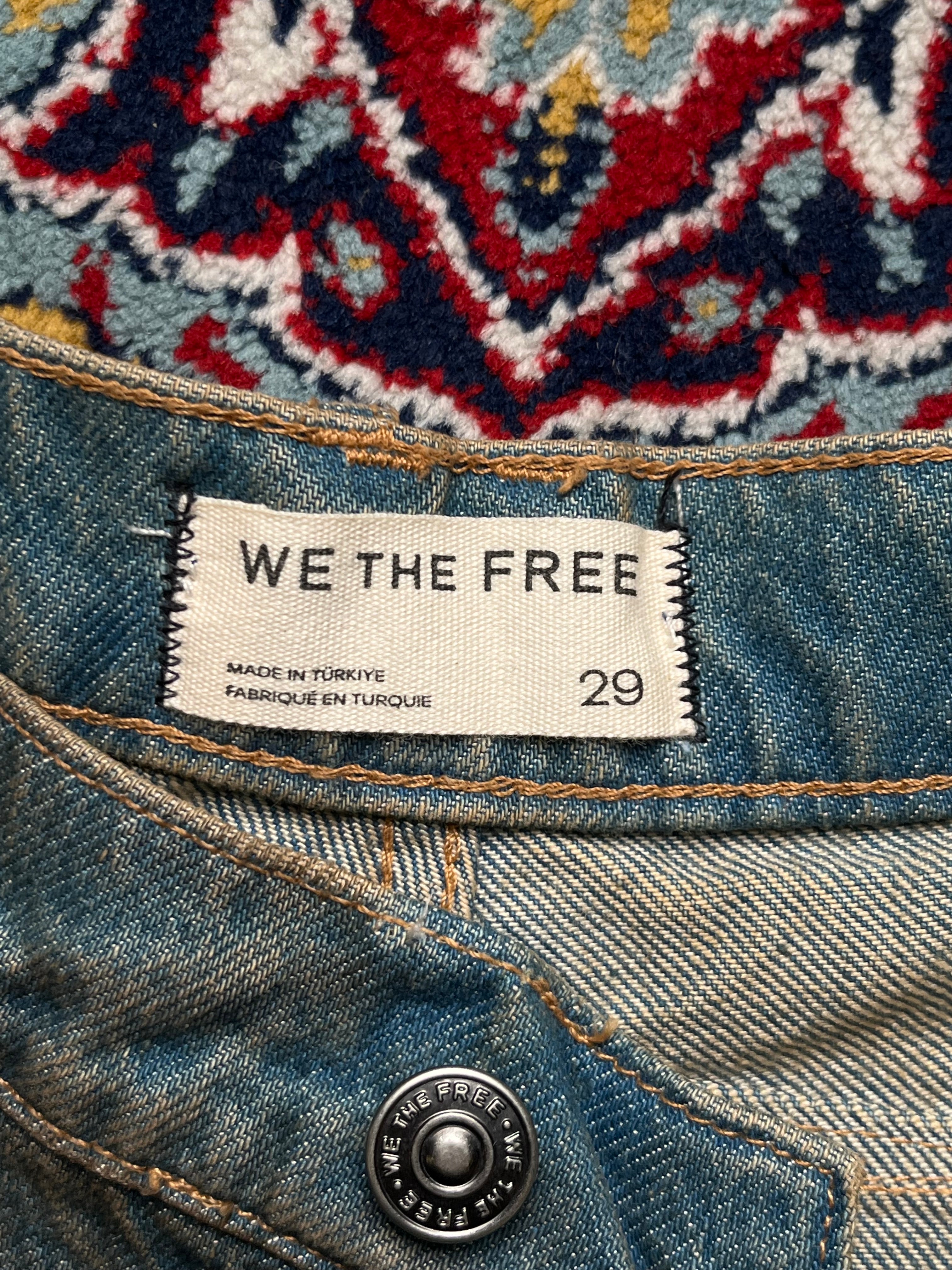 We The Free Mid Rise Horseshoe Barrel Baggy JEANS - 32